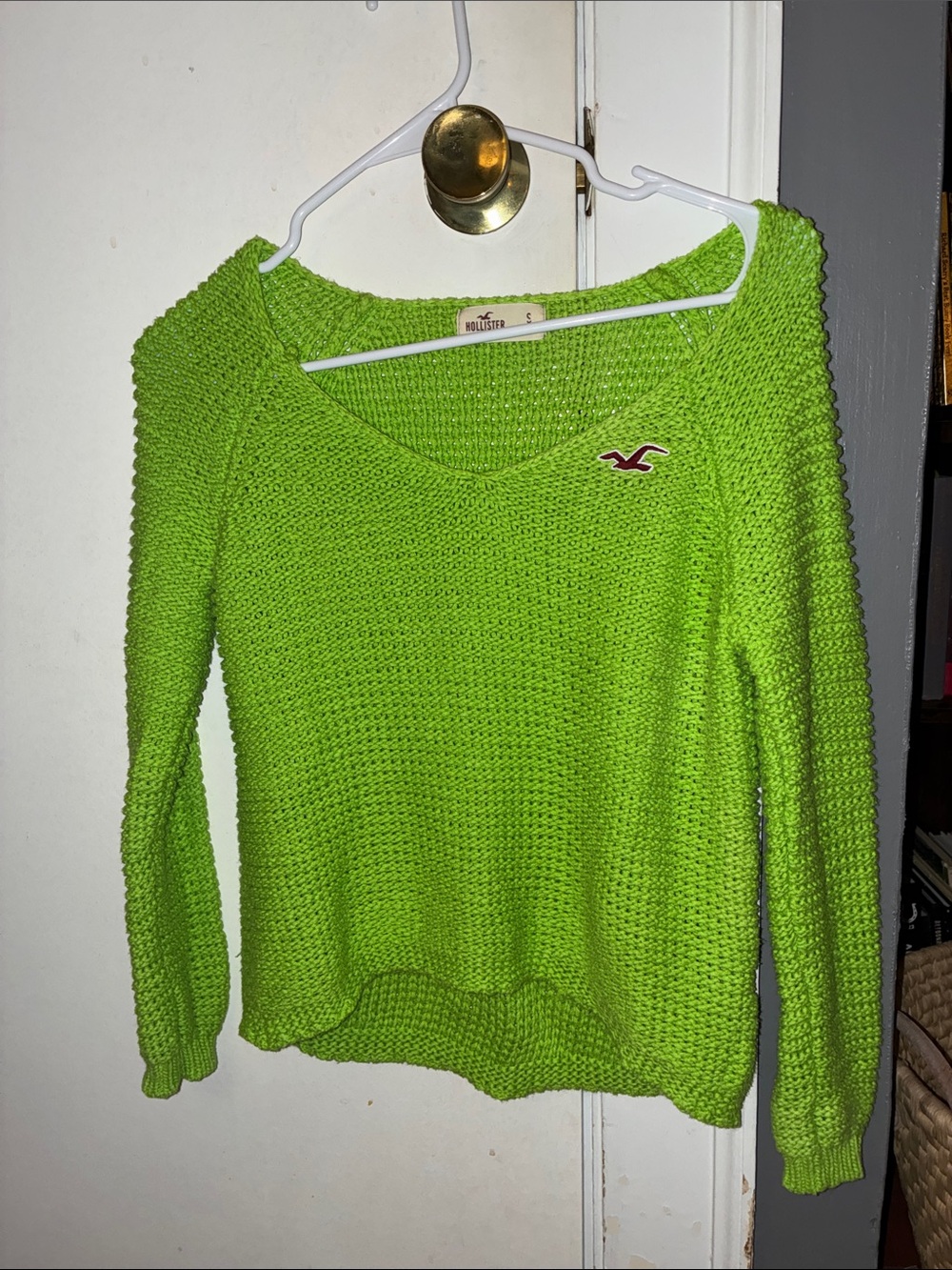 Neon Green Slouchy Hollister Sweater
